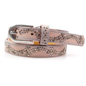 Womens  Accessories | Beckett Cacao Suede Studded Belt Accessories Accessories