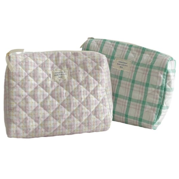 Womens  Accessories | Frances Blue Gingham Cosmetic Pouch Accessories Accessories