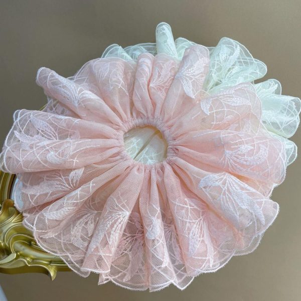 Womens  Accessories | Frankie Pink Floral Scallop Scrunchie Accessories Accessories