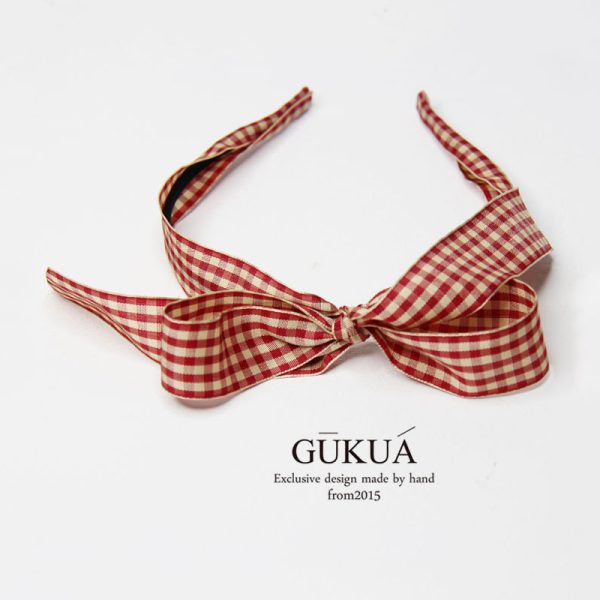 Womens  Accessories | Meadow Red Gingham Knot Headband Accessories Accessories