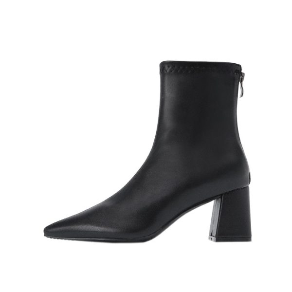 Womens  Boots | Elise Black Stretch Bootie Boots Black