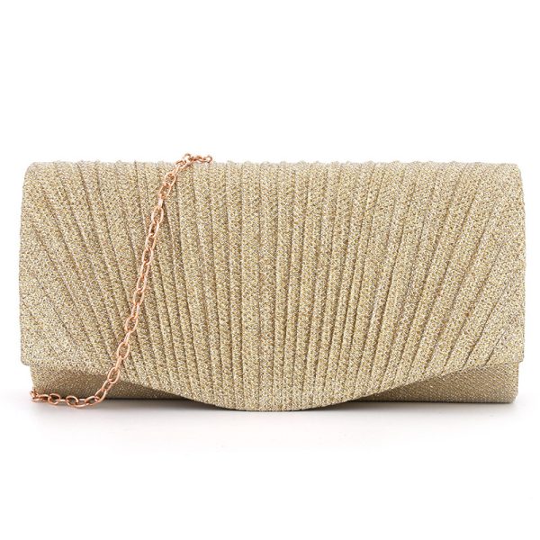 Womens  Clutches | Brit Gold Lamé Pleated Clutch Clutches Clutches