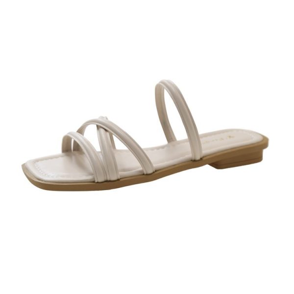 Womens  Flat Sandals | Hadley White Bow Sandal Flat Sandals Flat Sandals