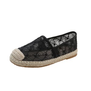 Womens  Flats & Loafers | Kayla Black Mesh Ballet Espadrille Flats & Loafers Black