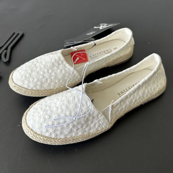 Womens  Flats & Loafers | Kayla White Raffia Ballet Espadrille Flats & Loafers Flats & Loafers