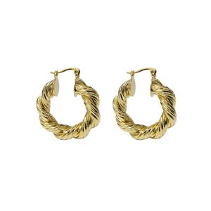 Womens  Jewelry | Atticus Gold Twisted Hoop Earrings Gold