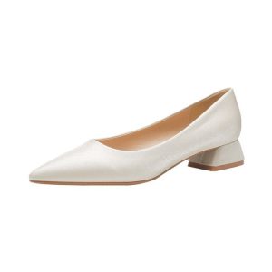 Womens  Pumps & Mules | Maeve Ecru Leather Low Pump Pumps & Mules Ecru