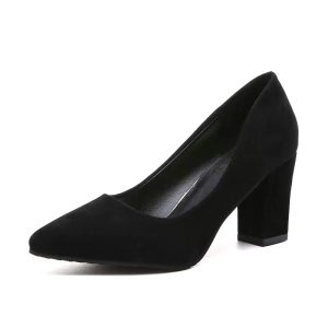 Womens  Pumps & Mules | Rue Black Suede Heeled Pump Pumps & Mules Black